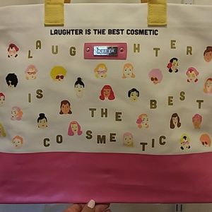 "Laughter is the best cosmetic" weekend bag